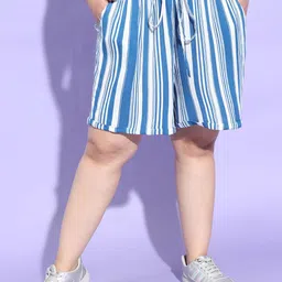 Oxolloxo Women Striped Regular Shorts-picture-29