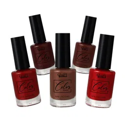 GLAM21 Set of 5 Color School Long Lasting Nail Lacquer 11 ml Each - Combo 05-3