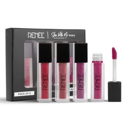 Renee Set of 4 Stay With Me Minis Matte Liquid Lipsticks 2ml Each - Juicy Berries 01-11