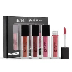 Renee Set of 4 Stay With Me Minis Matte Liquid Lipsticks 2ml Each - Nutty Nudes 02-26
