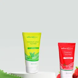 GEMBLUE BioCare Unisex Pack of 2 Aloevera & Strawberry Face Wash 150 Each-21