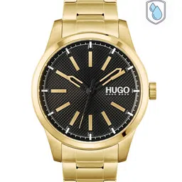 HUGO Men Black Invent Patterned Bracelet Style Analogue Watch 1530208-43