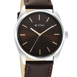 Titan Men Brown Brass Dial & Brown Leather Straps Analogue Watch 1866SL02-image-71