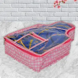 Kuber Industries Pink Printed Blouse Organiser-48