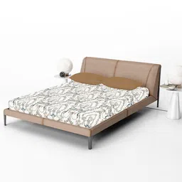 Divine Casa White Ethnic Motifs Cotton 144 TC Fitted Queen Bedsheet with 2 Pillow Covers-image-5