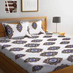 Arrabi Set of 2 Ethnic Motifs Printed 300 TC 2 King Bedsheet with 4 Pillow Covers-14