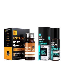 Ustraa Men Ginger & Tea Tree Anti-Dandruff Hair Serum 200 ml with Beard Growth Oil 35 ml-11