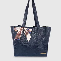 Bagsy Malone Animal Textured PU Structured Tote Bag with Bow Detail-10