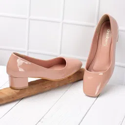 DressBerry Pink Block Heel Pumps-34