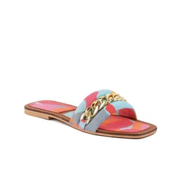 London Rag Women Printed Open Toe Flats with Buckles-45