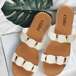 Colo Women Colourblocked Open Toe Flats with Buckles-image-63