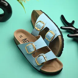 AfroJack Women Open Toe Flats with Buckles-image-14