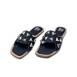 Dapper Feet-Fancy Nancy Embellished Open Toe Flats image 1