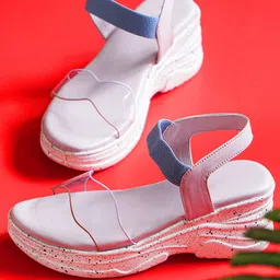 JM Looks Open Toe Wedges With Backstrap-20