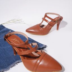 JM Looks Pointed Toe Slim Heeled Mules-43