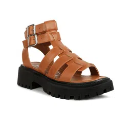London Rag Open Toe Platform Heels With Double Buckle Closure-57