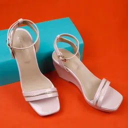 ICONICS Embellished Wedge Sandals with Buckles-15