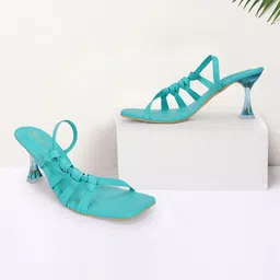 MEHNAM Textured Open Toe Slim Heels-4