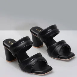 Lavie Textured Open Toe Block Heels-5