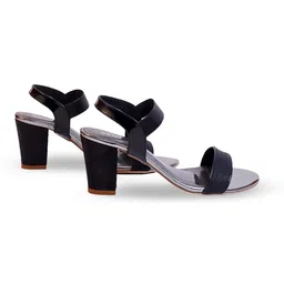 Ozuri Textured Open Toe Block Heels-1