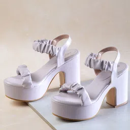 Shezone Lavender Platform Heels-56