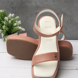 ELLE Open Toe Flatform Heels With Buckle Closure-8