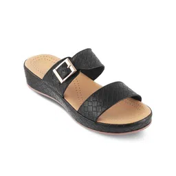 Tresmode Textured Two Strap Wedges With Buckles-38