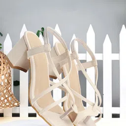 ICONICS Open Toe Block Heels-36