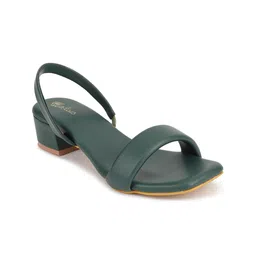 Picktoes Open Toe Block Heels With Backstrap-11