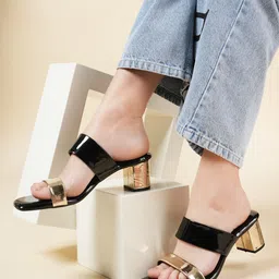 ZENVO Open Toe Block Heels image 1