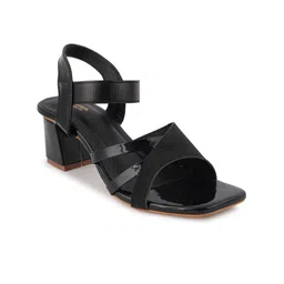 Anouk Black Block Open Toe Heels image 2