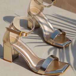 GNIST Slip On Peep Toes High-Top Ankle Strap Block Heels With Buckles-6