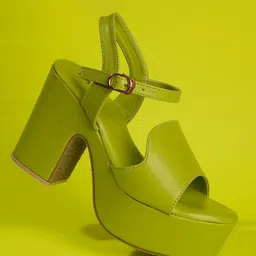 Lavie Open Toe Platform Heels With Buckles-4
