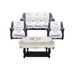 Kuber Industries 7 Pieces Cream-Colored 5 Seater Sofa Cover with Center Table Cover-image-38