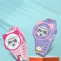 Spiky Kids Set of 2 Silicon Strap Analogue Multi Function Watch Combo_EVA17_PurPnk-image-16