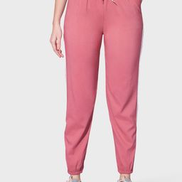 BUY NEW TREND Women Striped Contrast Taping Relaxed Fit Cotton Joggers-image-17