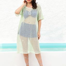 Athena Self Design V-Neck Midi Swimwear Cover up Top-12