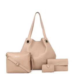 Black Spade Set of 4 Structured Tote Bag With Sling Bag And Wallet & Card Holder-53