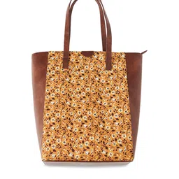 TEAL BY CHUMBAK Women Floral Printed Canvas Shopper Tote Bag-22