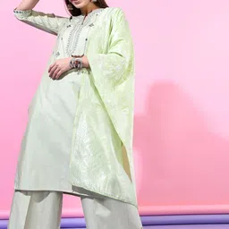 Vishudh Women Woven Design Viscose Rayon Kurta Set-18