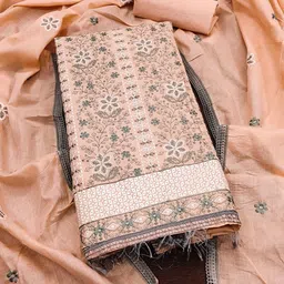 KALINI Floral Embroidered Pure Cotton Unstitched Dress Material-image-88