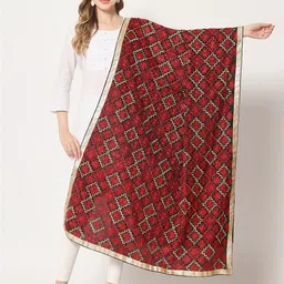 Zamour Ethnic Motifs Phulkari Embroidered Dupatta-picture-31