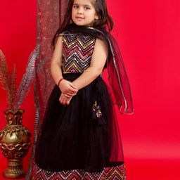 Bella Moda Girls Embellished Ready to Wear Lehenga & Blouse With Dupatta-picture-1