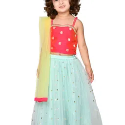 SAKA DESIGNS Girls Sequinned Ready to Wear Lehenga & Blouse With Dupatta-image-42