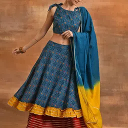 AKS Printed Ready to Wear Lehenga & Blouse With Dupatta-picture-10