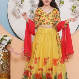 Bitiya by Bhama Girls Printed Ready to Wear Lehenga & Blouse With Dupatta-image-51
