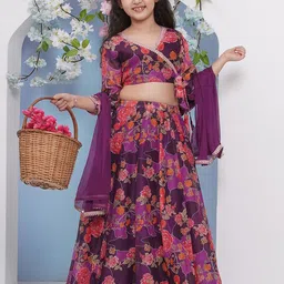 Bitiya by Bhama Girls Printed Ready To Wear Lehenga & Blouse With Dupatta-16