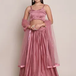 Warthy Ent Semi-Stitched Lehenga & Unstitched Blouse With Dupatta-image-28