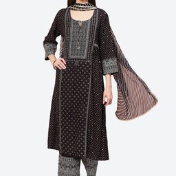 Rangriti Women Printed Panelled Kurta Trousers & Dupatta-55