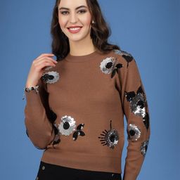 Mafadeny Floral Embellished Pullover-image-35